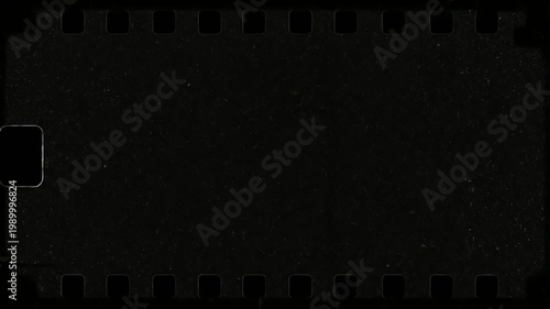 Old Film Reel Texture with Perforations and Scratches, Vintage Cinema Background