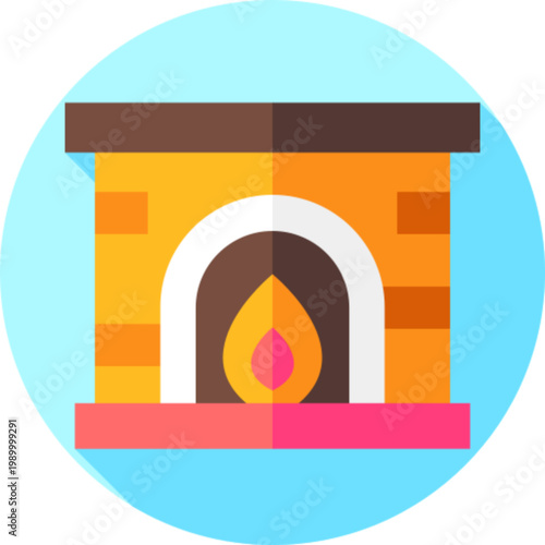 Fireplace Mantel Decor Icon