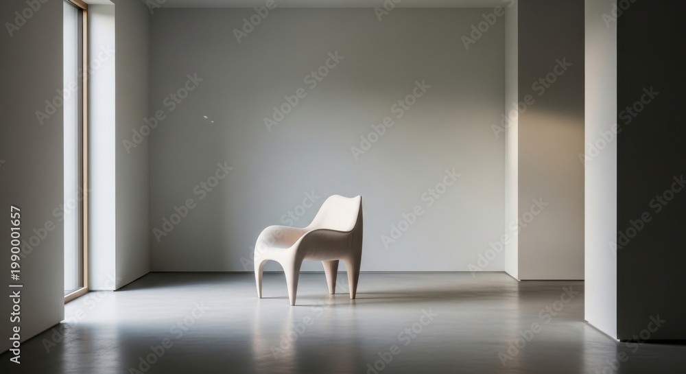 Fototapeta premium Contemporary Chair in an Interior Space Design Element for Home Decor and Furnishings Stylish Furniture Piece Indoor Setting Room Design Interior Aesthetics Architectural Style