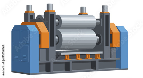 Industrial Rolling Mill Machine with Two Large Cylinders.
