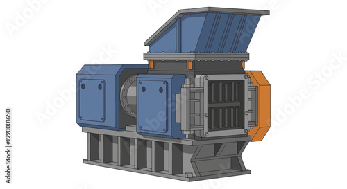 Fotografie Industrial Shredder Machine for Waste Processing and Recycling Operations