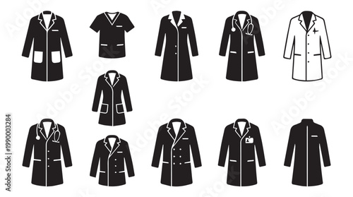 Variety of lab coats displayed.