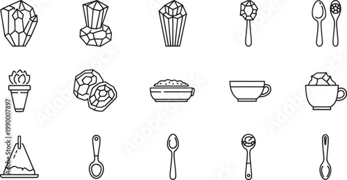 Black and white line of kitchen utensils and tools