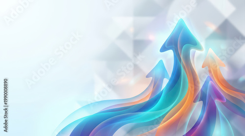 Abstract arrow upward arrow colorful arrow blue arrow orange arrow growth concept business success progress innovation dynamic movement futuristic design vibrant colors wave shape digital art