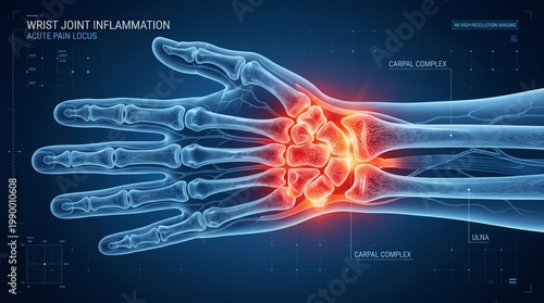 Close up female knee pain with joint anatomy cutaway