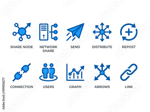 Social Network Icons Connecting People and Sharing Information for Digital Communication