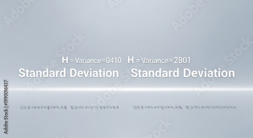 A graphic representation of standard deviation formulas displayed on a screen