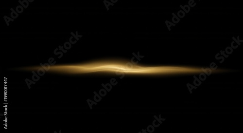 Glowing light streak shines brightly across dark empty space