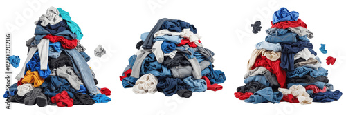Konstfotografi Piled Laundry Clothing Set PNG, Household Chore Textile Clipart Illustration, Fa