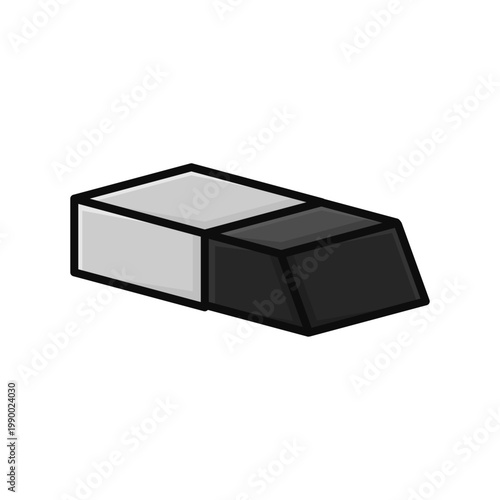 eraser rubber simple outline flat icon illustration
