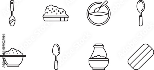 Black and white of household and tools household tools