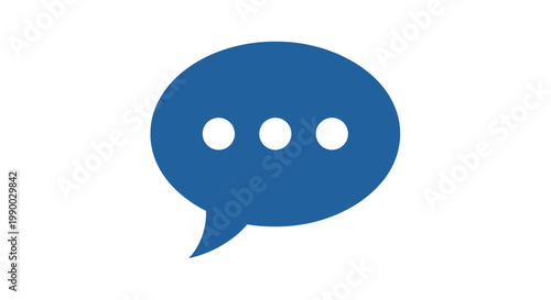 Blue speech bubble with dots.