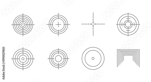 Various Target Practice Sight Icons Set.