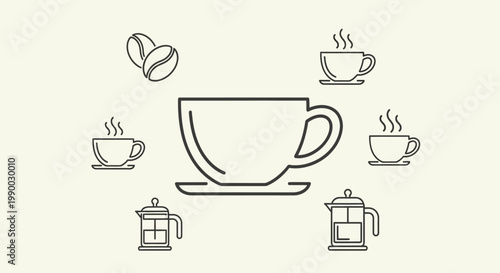 Coffee Cups and Tea Cups Line.