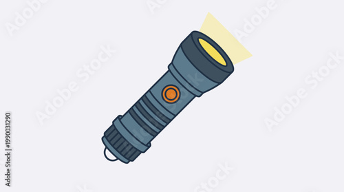 Illustration of a lit flashlight