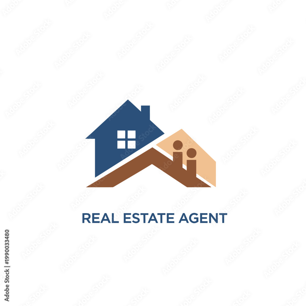 Fototapeta premium Modern Real Estate Agent Logo Design Concept with House Icon. EPS Editable. Vector Illustrations.