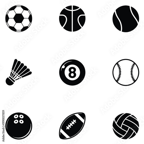 Collection of various sports icons
