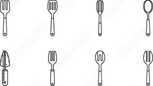 Black and white of eight different hairstyles on mannequin heads