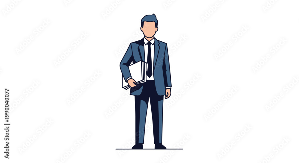 Obraz premium Business man holding documents