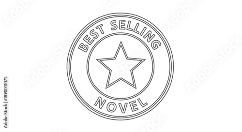 Best Selling Novel Seal with Star - Outline Graphic