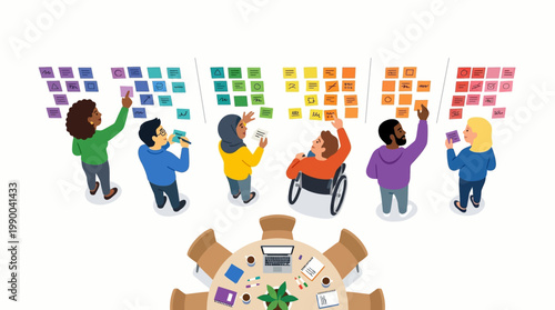 Celebrating pride month with diverse teams fostering inclusion in a vibrant brainstorming session, promoting equality and collaboration for positive workplace development