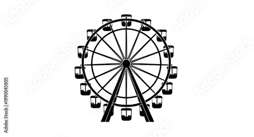 Bild auf Leinwand Ferris Wheel Icon Vector Silhouette Amusement Park Ride