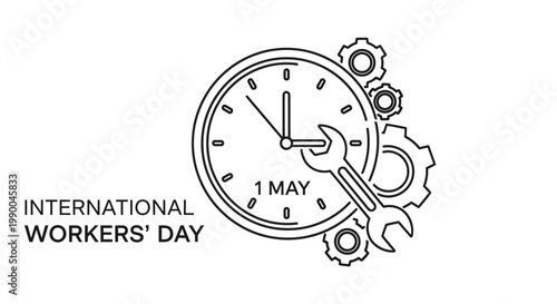 May Day International Workers Clock.