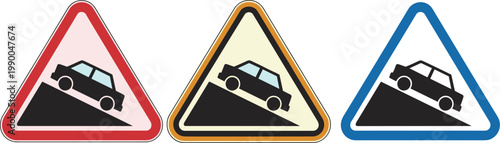 Traffic Signs Warning Of Steep Hill Descent steep hill warning sign