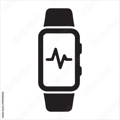 Fitness Tracker Line Icon Vector, Activity Monitoring and Smart Health Device Symbol EPS 10