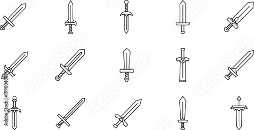 Black and white of various tools and utensils hammer