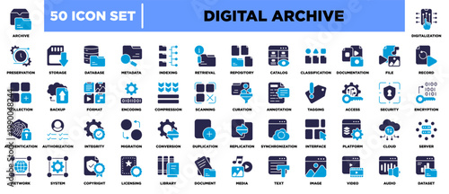 Digital Archive Icon Sheet Glyph Color