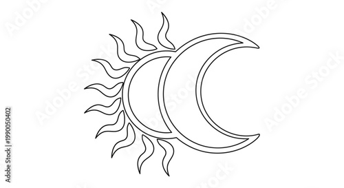 Slika na platnu Sun and Moon Icon