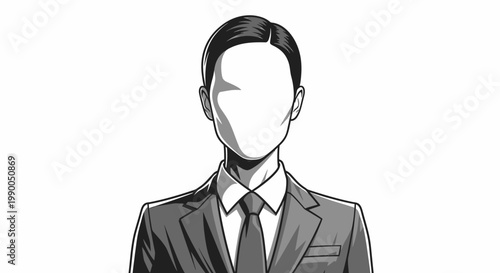 Professional Anonymous Man in Suit and Tie Illustration