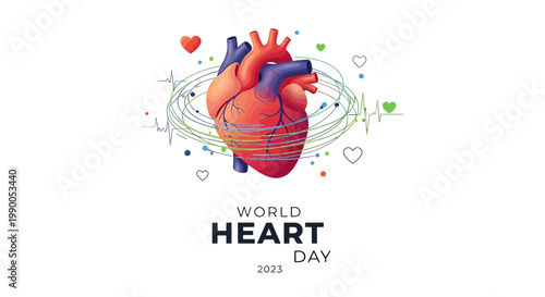 Human Heart Anatomy Illustration for World Heart Day.