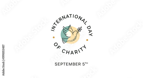 International Day of Charity Dove Illustration.