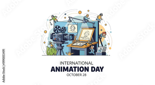 International Animation Day Celebration with Artistic Elements.