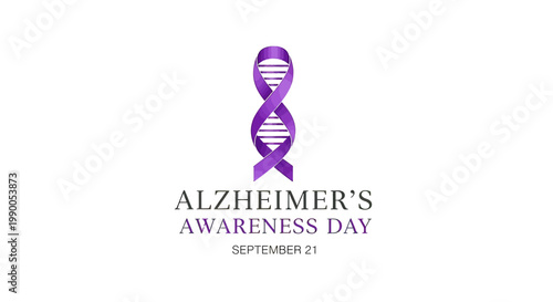 Purple Ribbon Symbolizing Alzheimers Awareness Day.
