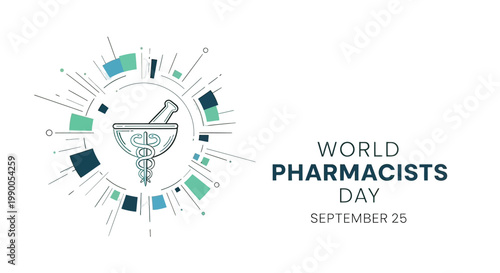 World Pharmacists Day Medical Logo Design.