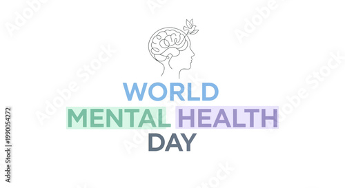 World Mental Health Day Illustration Head.