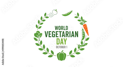 World Vegetarian Day Logo Design Elements.