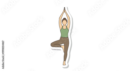Woman doing tree pose yoga