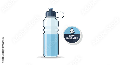 Hydration reminder with water bottle and Stay Hydrated sign