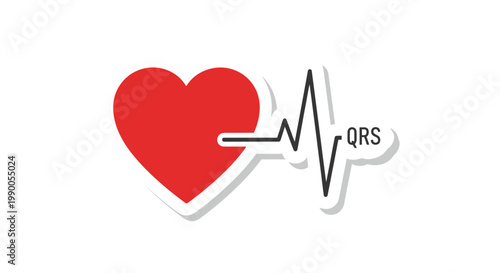Heart Rate Pulse QRS Complex Medical Symbol