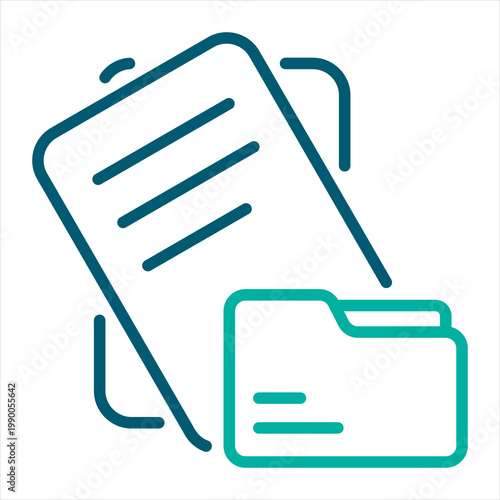 Document Single Icon Line Color