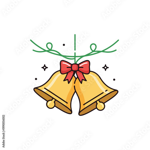 Bell Clappers with Red Bow Christmas Decoration