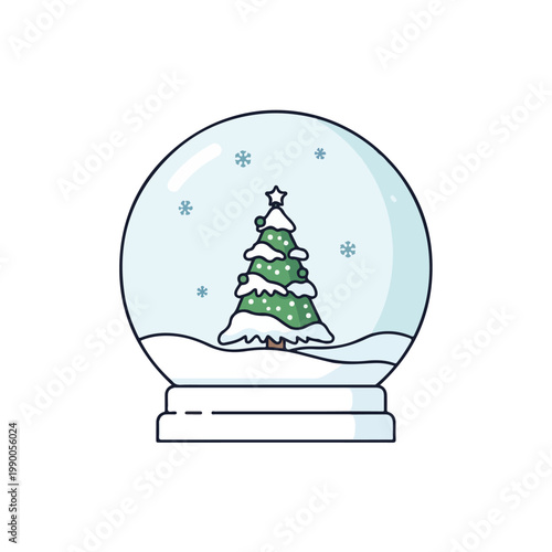 Snow Globe with Christmas Tree