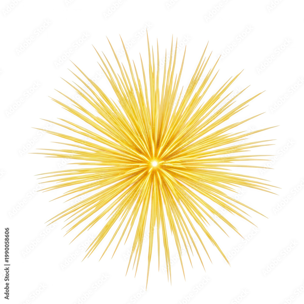 Fototapeta premium A bright yellow explosion of light and energy isolated on transparent background