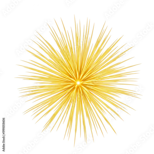 A bright yellow explosion of light and energy isolated on transparent background