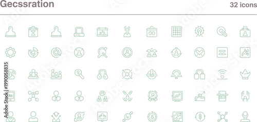 Geolocation registration UI icon set in minimal outline style for location services user tracking maps and mobile application interfaces
