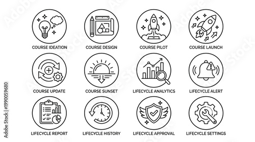 Lifestyle icons for various concepts.